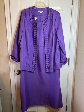 bryn Walker Purple Ruffle-Trim Maxi Skirt Set